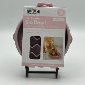 Outward Hound Fun Feeder Slo Bowl Slow Feeder Dog/Cat Bowl Small/Tiny Pink Wave